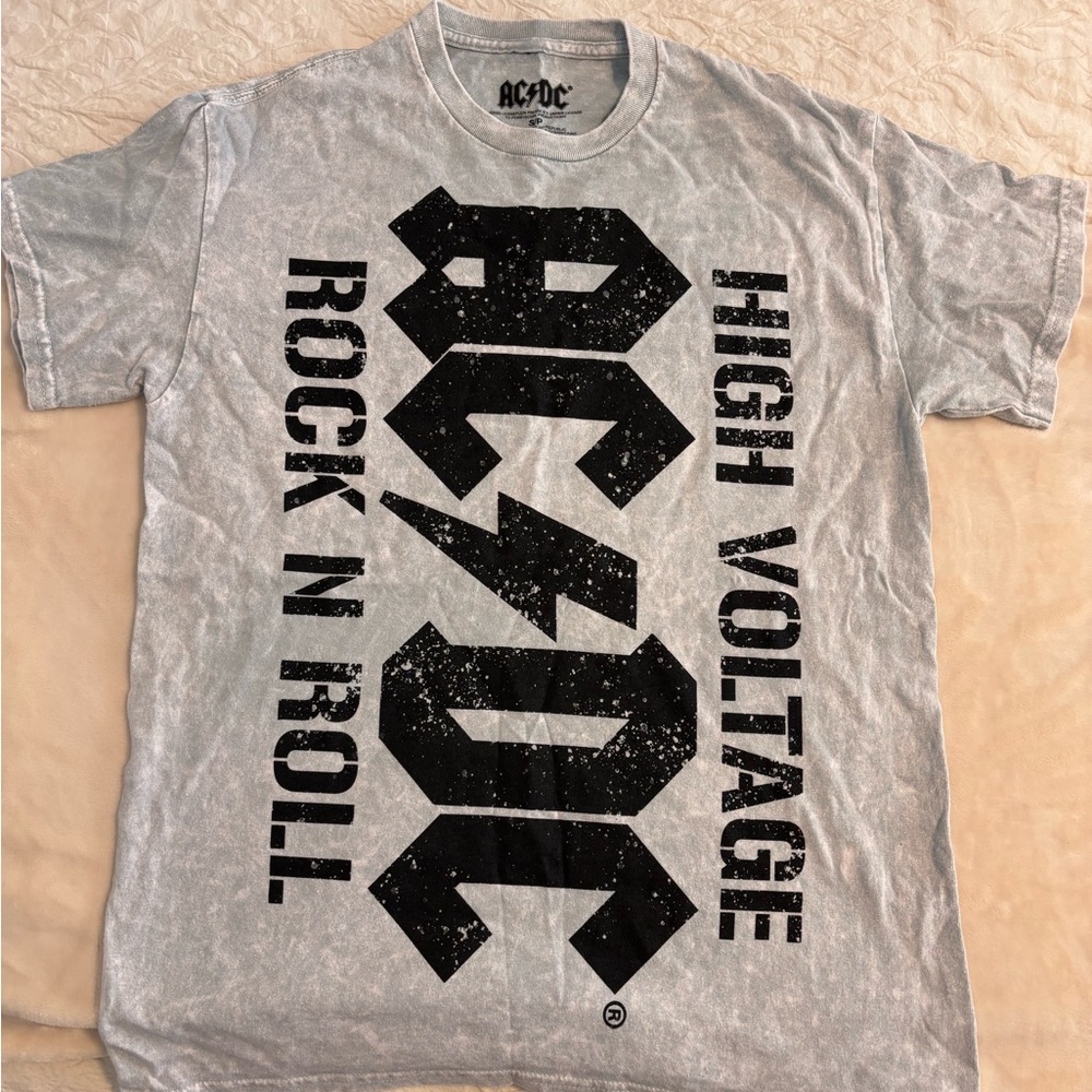 AC/DC Gray and Black Short Sleeve Tee